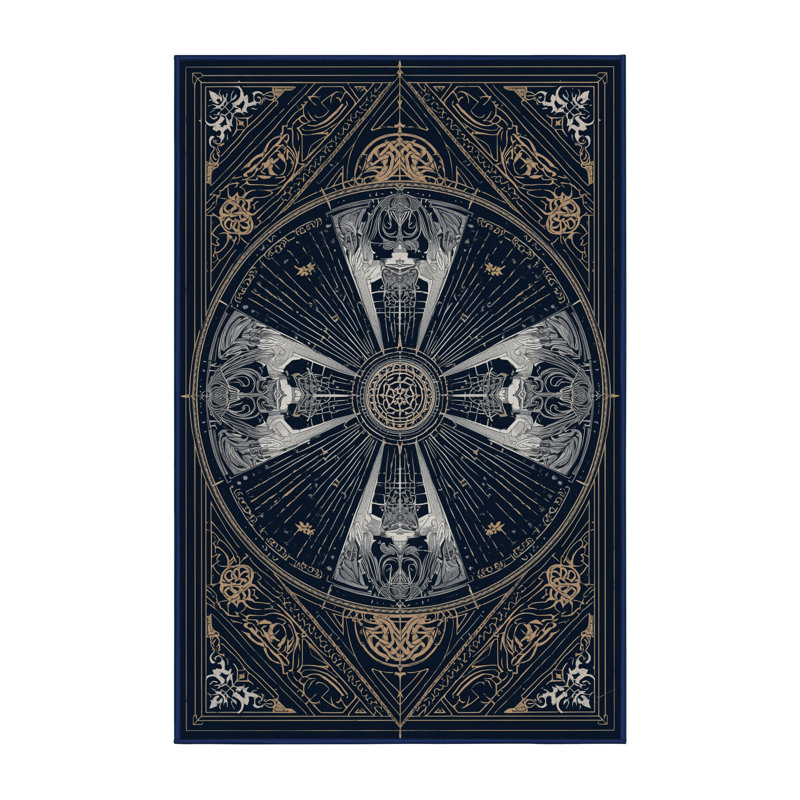 Tapis bleu ciel délavé à la machine lavable à la machine Ulster Valkyries, 5 x 8