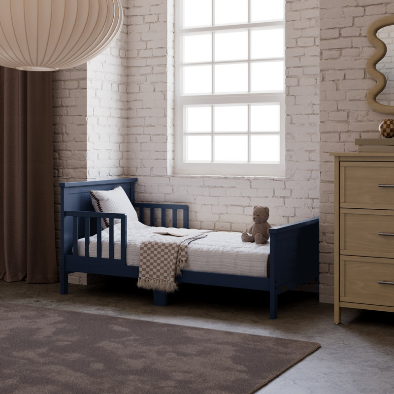 Bailey Toddler Bed with Guardrails, Midnight Blue