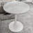 Marble-Top Round Side Table With Tapered Pedestal Base, Ideal For Living Room, Modern Minimalist Design-929306647