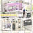 Bianco L-Shaped Desk with Hutch & Power Outlet, Gaming Desk Corner Computer Desk with Led Lights-162979142