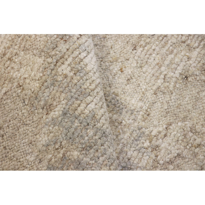 Tapis crème en laine noué à la main Oushak, Rectangle 8 pi 3 po x 10 pi 3 po