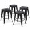 Tabouret de bar de 24 po de hauteur, ensemble de 4 tabourets de bar en métal sans dossier, empilable, amovible et facile à assembler, pour économiser de l'espace pour un îlot de cuisine / bar / café / salle à manger (noir mat)