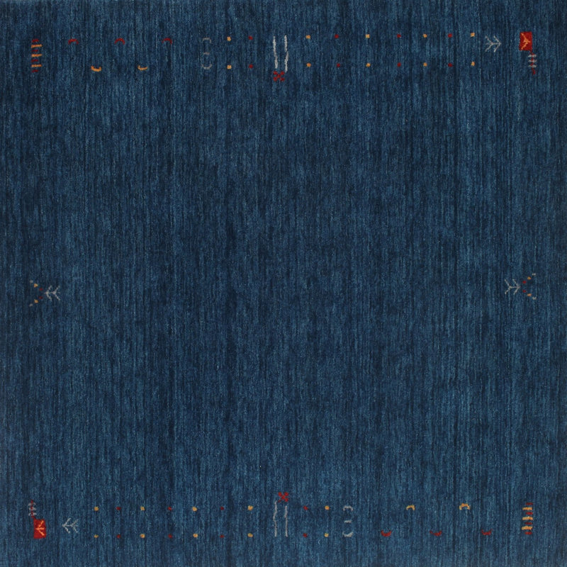 Tapis de zone violet/rouge contemporain, Carré 3 pi
