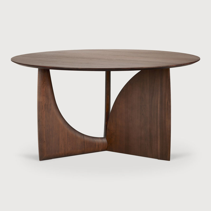 Geometric Round Solid Wood Dining Table