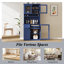Buffet With Hutch, Shaker Style Kitchen Pantry Cabinet With Tempered Glass Doors, Adjustable Shelves, Wine Rack & Pull-Out Bottle Trays, P2 Mdf Sideboard With Anti-Tipping Device-White-130630850