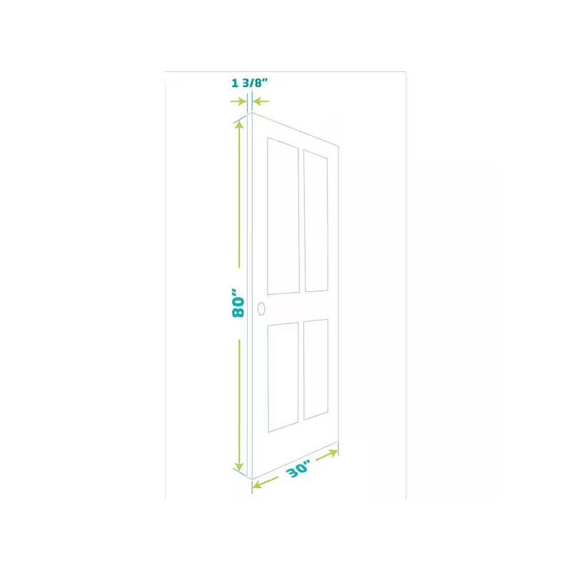 Clear Glass 15-Lite True Divided White Primed Solid Core French, 30" x 80"