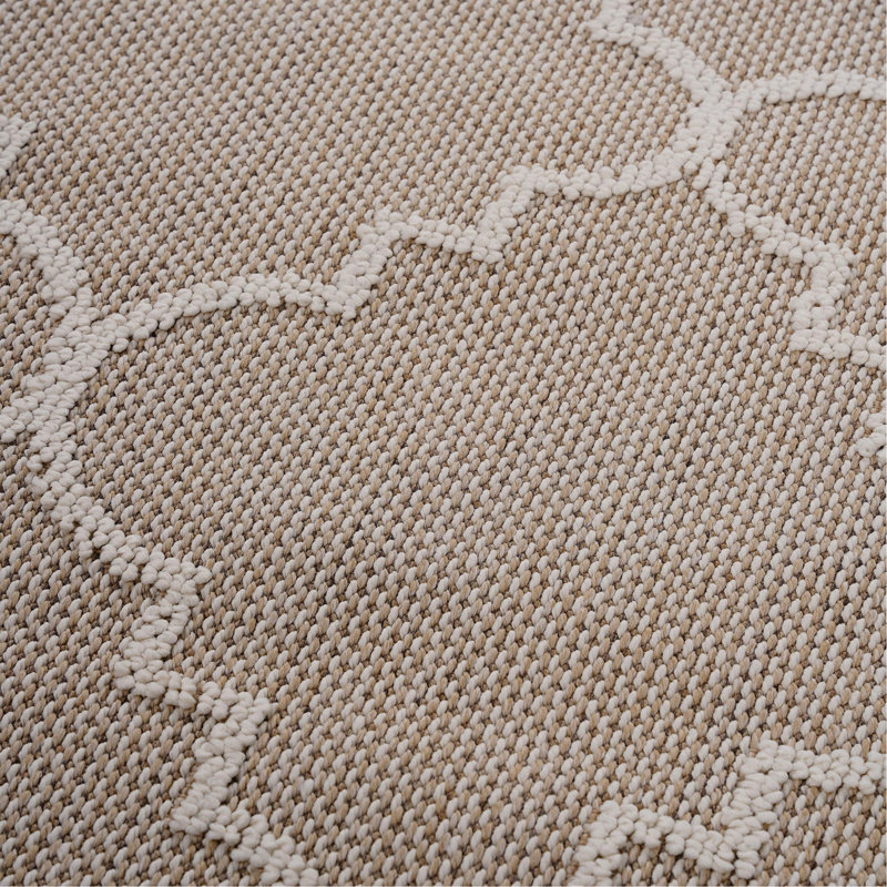 Tapis ivoire / treillis intérieur / extérieur Collection, Rectangle 5 pi 3 po x 7 pi 6 po