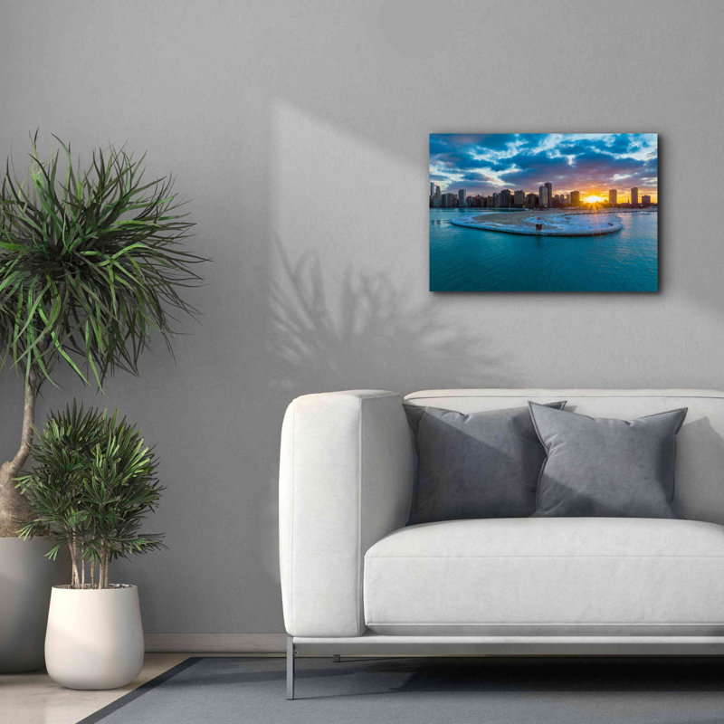 «Chicago from Lake Michigan» par Epic Portfolio, art mural sur toile, H 18 po x l 26 po x P 0,75 po