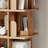 360° rotating square solid wood bookcase, with fixed pulleys, adjustable height, suitable for display and storage.-1635376883