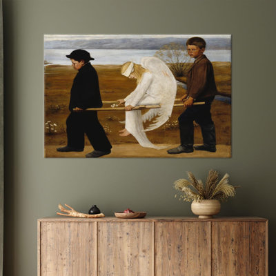Modern Art Canvas Featuring The Wounded Angel by Hugo Simberg - Famous Wall Decor for Home Decoration