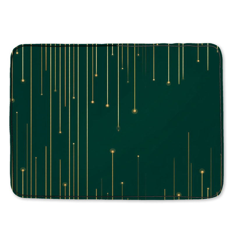 Tapis de bain Lines, Vert géométrique / abstrait, Simple - L 34 po x l 21 po