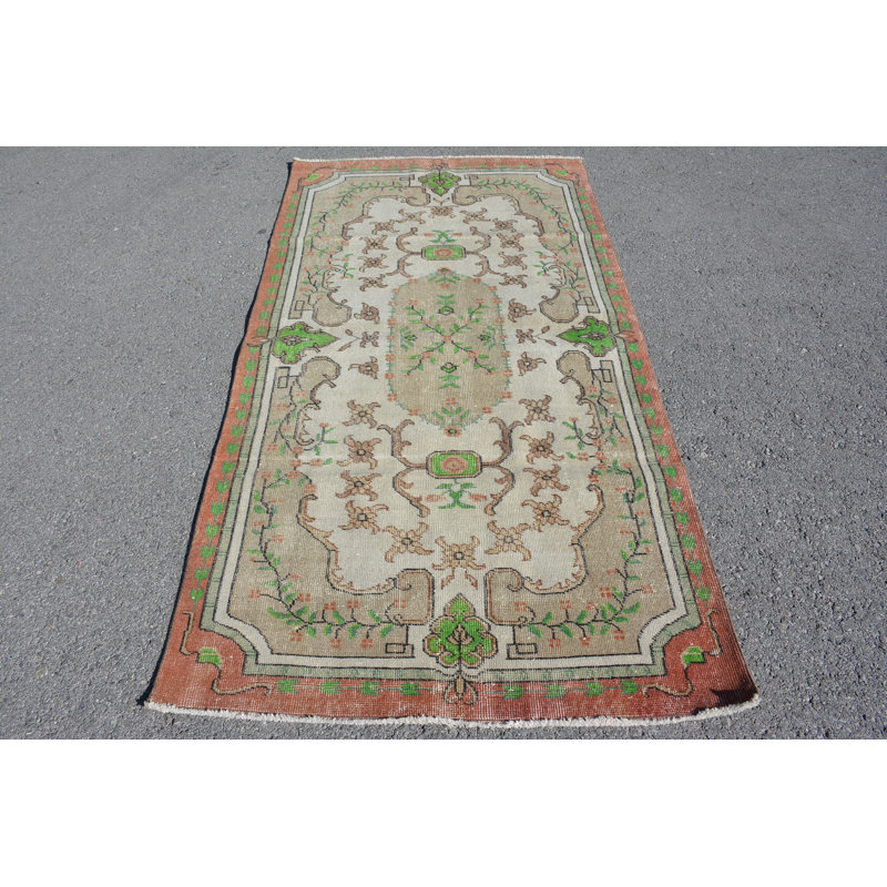 Tapis modernes, tapis rétro, tapis turcs, tapis géométrique, tapis vert 3,6 x 6,8 pi