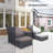 Markovich Outdoor Wicker 5-Piece Conversation Sets Group Seating Patio Furniture Covers