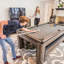 La table combinée 3-en-1 Hampton American de 7 pi comprend une table de billard, une table de ping-pong et une table de salle à manger avec banc de rangement double-93633284