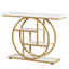 Console industrielle, canapé d'entrée à 4 niveaux avec base circulaire, table d'appoint moderne étroite avec rangement pour le salon, le couloir et le vestibule