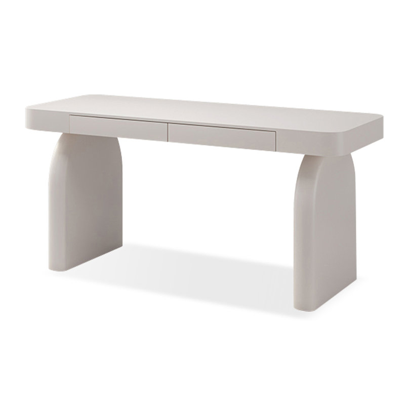 Bureau de style français en bois massif crème, H 29,53 po x l 62,99 po x P 23,62 po