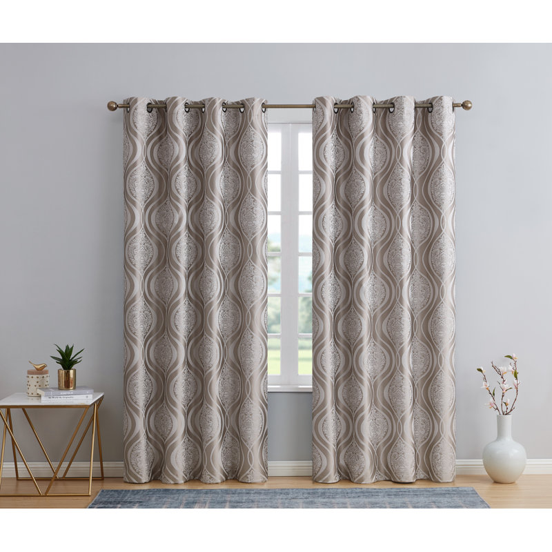 Guildford Curtain Pair, 52" W x 96" L, Taupe