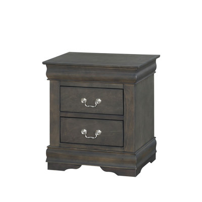 Louis Philippe Dark Gray Nightstand