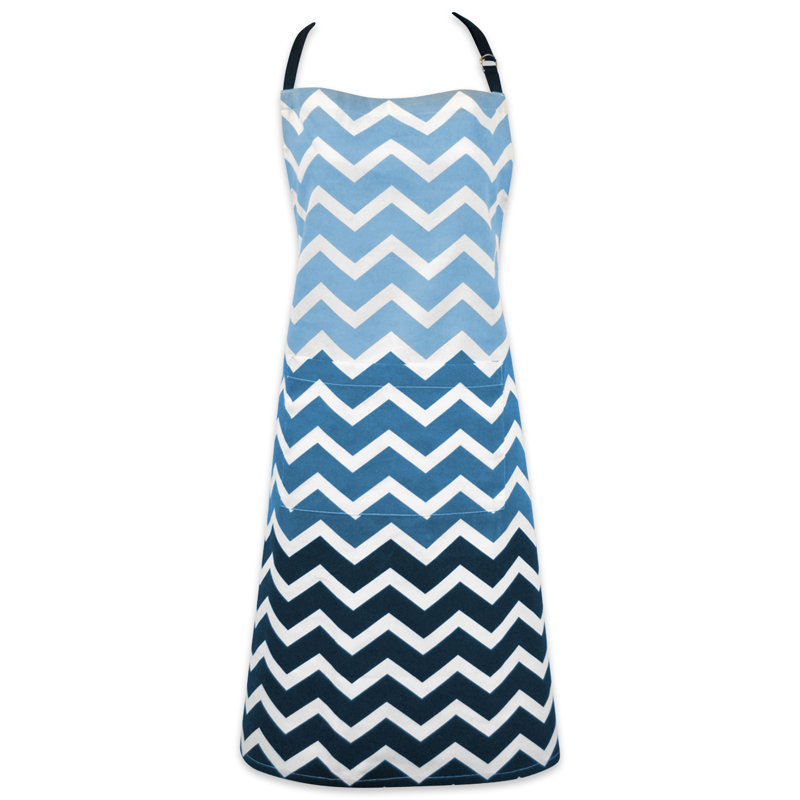 Amarilis Cotton Bib Apron, Nautical Blue