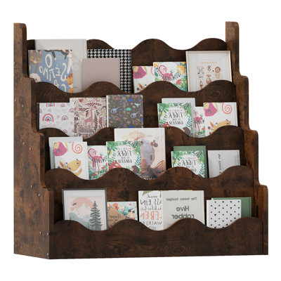 Wavy Wooden Front Facing Bookshelf