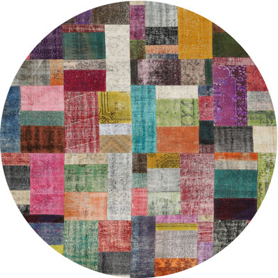 Tapis brun/vert/rouge contemporaine Yayla