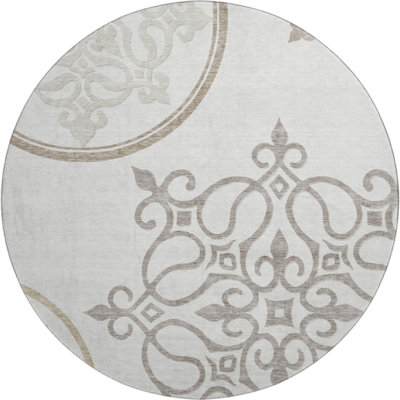 Premium Machine Washable Prisco Ivory Rug