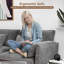 Canapé modulaire en chenille gris foncé de 111 po à 3 places | Coussin double, assemblage flexible, coussins de fermeture à glissière, velcro, poches latérales-133006936