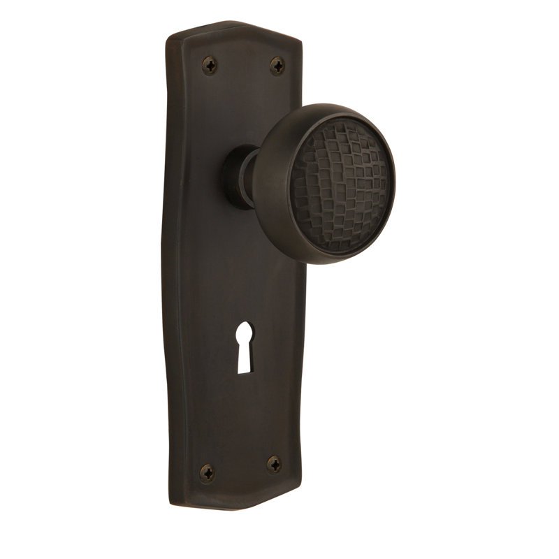 Prairie  Craftsman Interior Mortise Door Knob, Oil-Rubbed Bronze