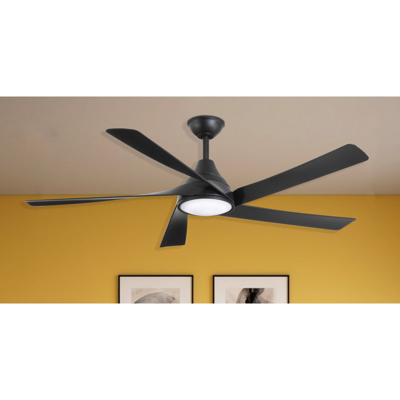 Minka Aire Transonic 56 Inch Ceiling Fan with LED Light Kit, Black