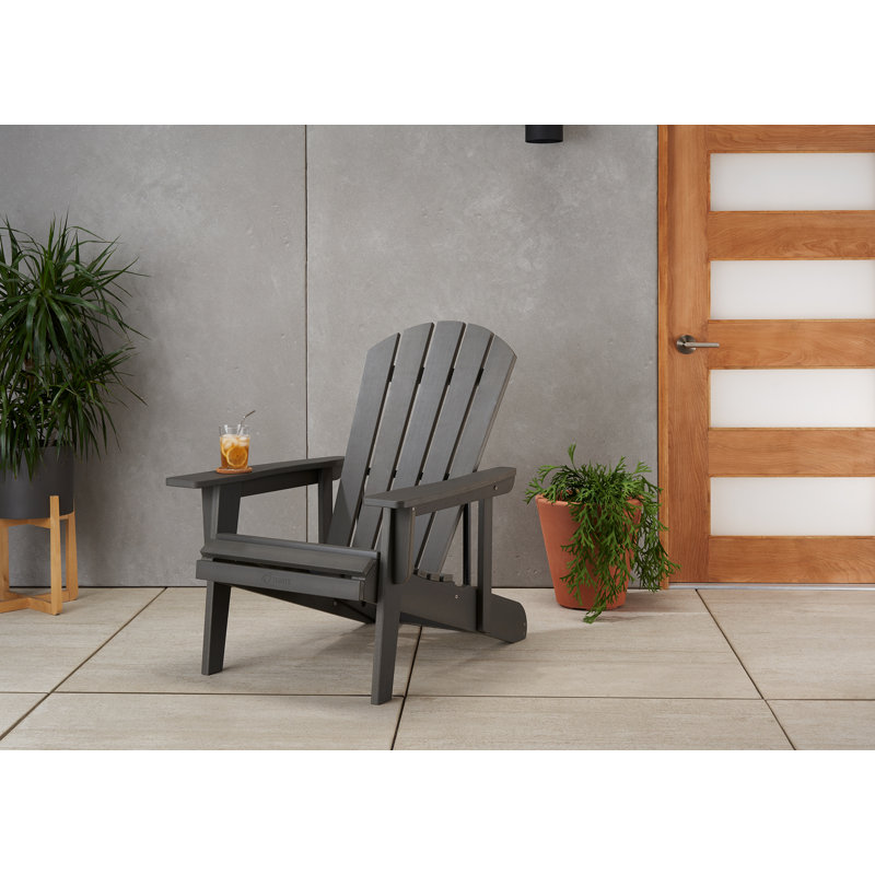Chaise Adirondack en plastique Ayuub, Gris ardoise