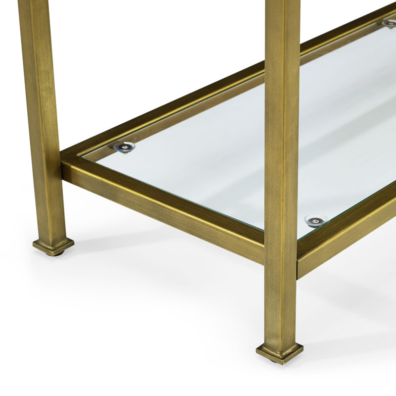 Letia 4 - Piece Glass Top Living Room Table Set, Gold