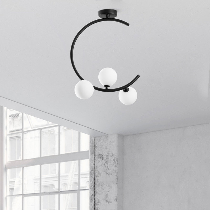 Élégant lustre en métal noir de 13,8 po x 7,9 po x 19,7 po | 3 x douilles G9 Max 8W (ampoules non incluses) | Conception élégante, parfaite pour les salles à manger et les espaces de vie | Certifié IP20, fabrication durable, diamètre du capuchon de 10 cm
