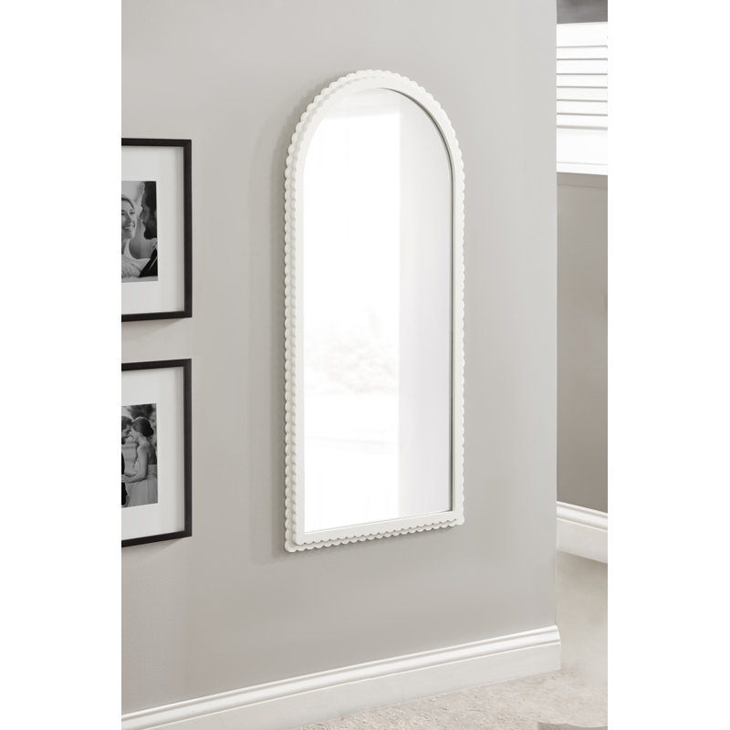 Miroir mural Scallia, 42 po x 20 po, Blanc