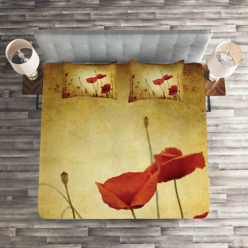 Poppy Farmhouse / Country Polyester Coverlet