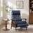 Genuine Leather Push Back Recliner Chair, Solid Wood Arm Mid Century Modern High Back Recliner, 3 Position Adjustable Manual Reclining Lounge Chair for Living Room Bedroom And Reading Nook-1675746542