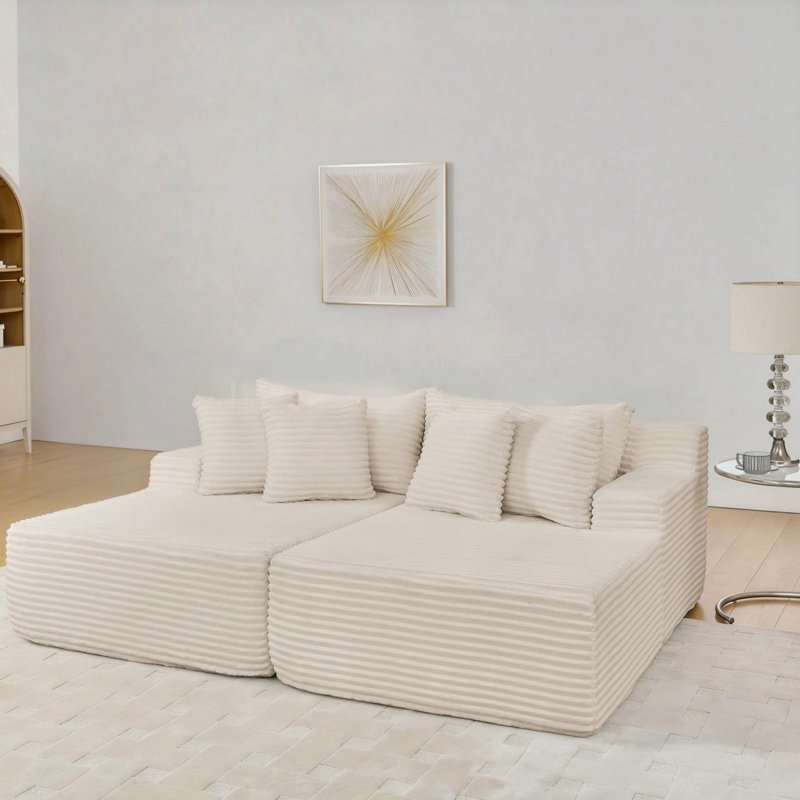 Two-Seater Lazy Sofa, Beige
