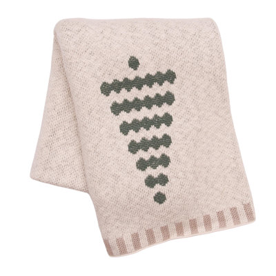 Evergreen Striped Tree Christmas Knitted Throw Blanket