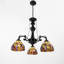 Lustre suspendu 3 lumières de style antique à hauteur réglable
