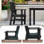 6 pièces ensemble de table de salle à manger d'extérieur en PEHD résistant aux intempéries et chaises noires-2124375769