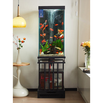 Industrial-Style Grid Base Ultra-White Glass Aquarium Tank