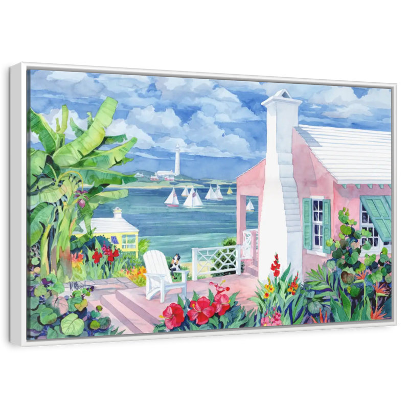 Bermuda Cove, Cadre flottant blanc, 46 po x 31 po