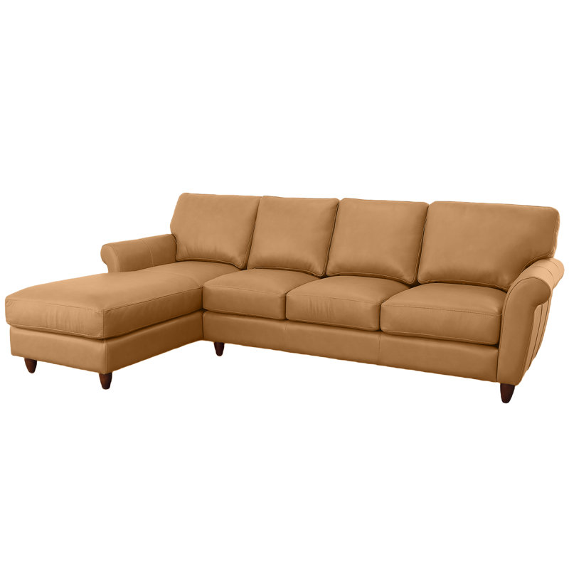 Canapé modulaire en cuir véritable Cherish, Cuir véritable caramel, Face à la gauche