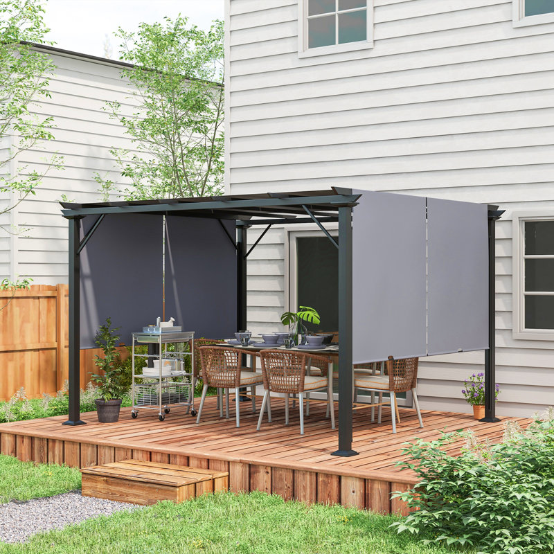 Steel Patio Gazebo, 12' x 10', Gray