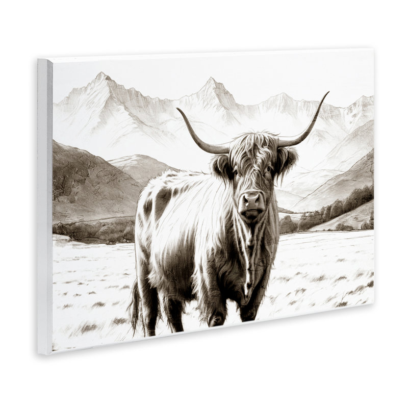 Plaque murale Highland, sépia, par Kim Allen, H 10 po x l 15 po