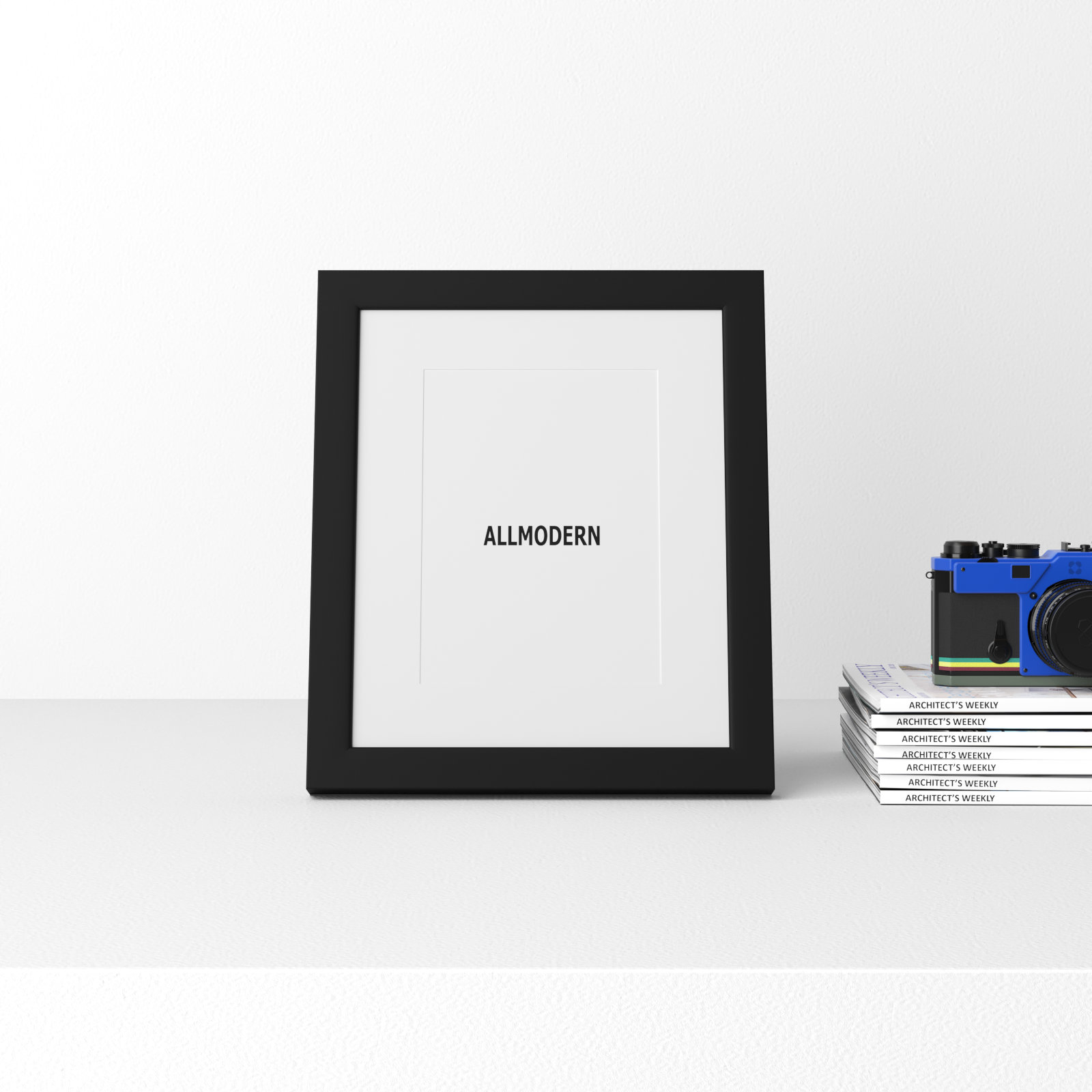 Capullo Wood Matte Picture Frame with Mat, 5" x 7", Black