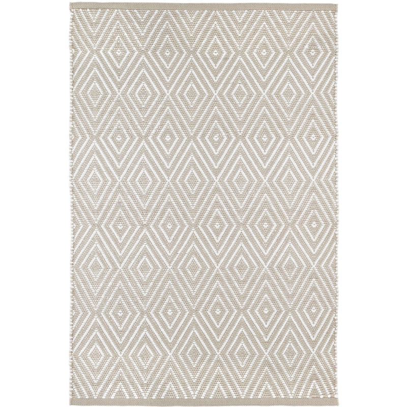 Handwoven Diamond Indoor/Outdoor Rug, Platinum, Rectangle 8'6" x 11'6"