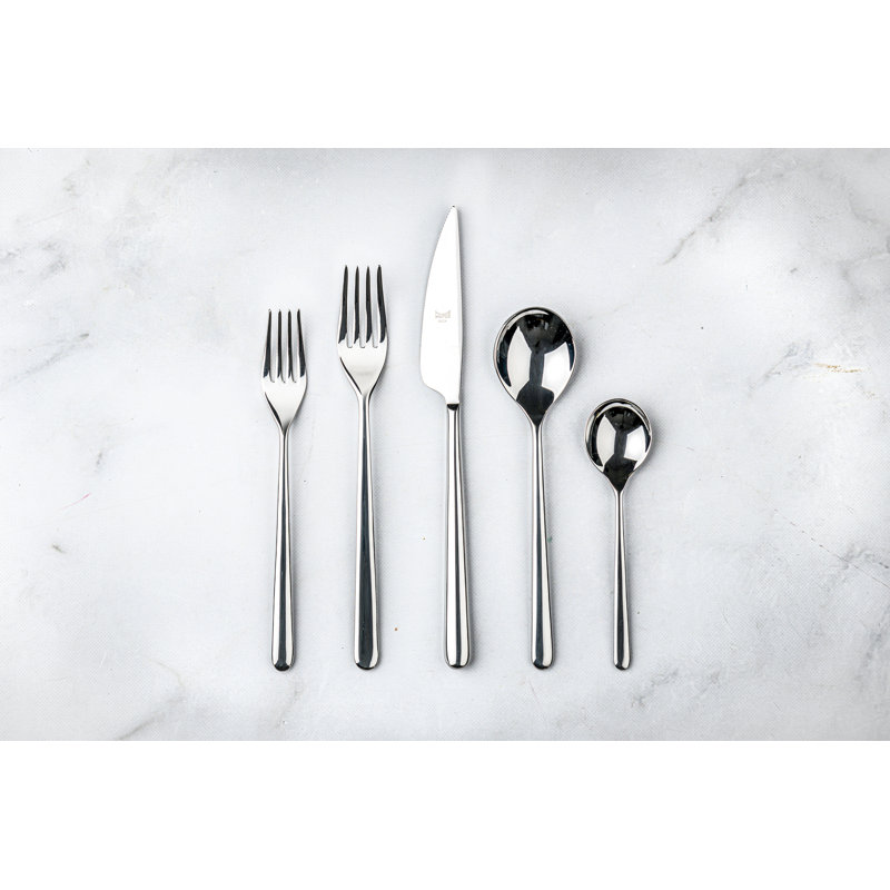 Ensemble de couverts 5 pièces Linea, Argent argent