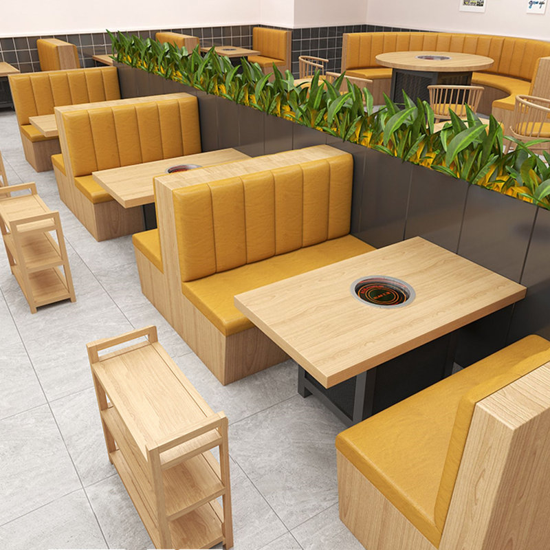 Bancs de restaurant nordiques modernes simples, Jaune
