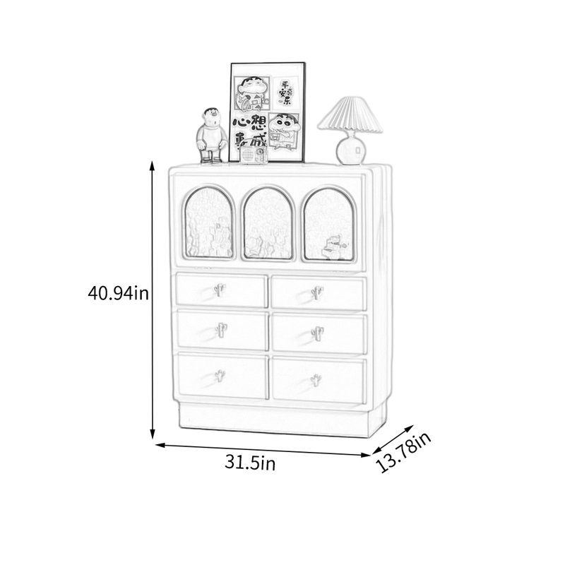Armoire spacieuse avec portes en verre, Blanc