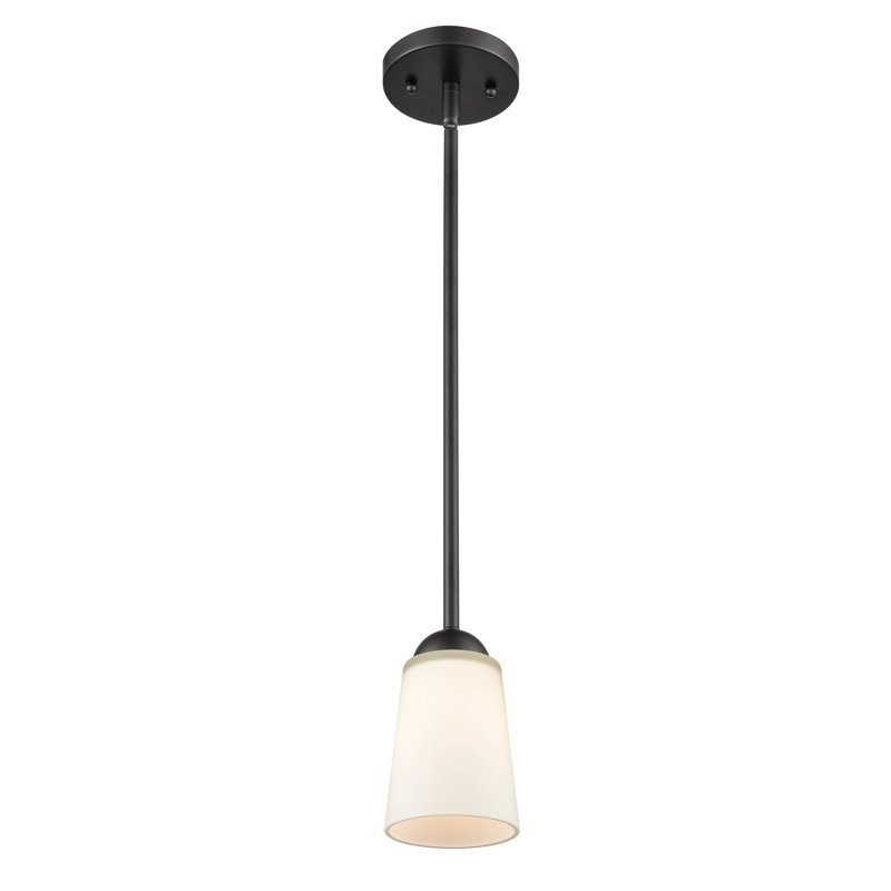 1 - Light Single Pendant, Matte Black